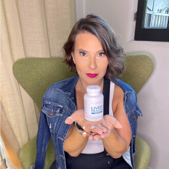 influencer with a bottle
